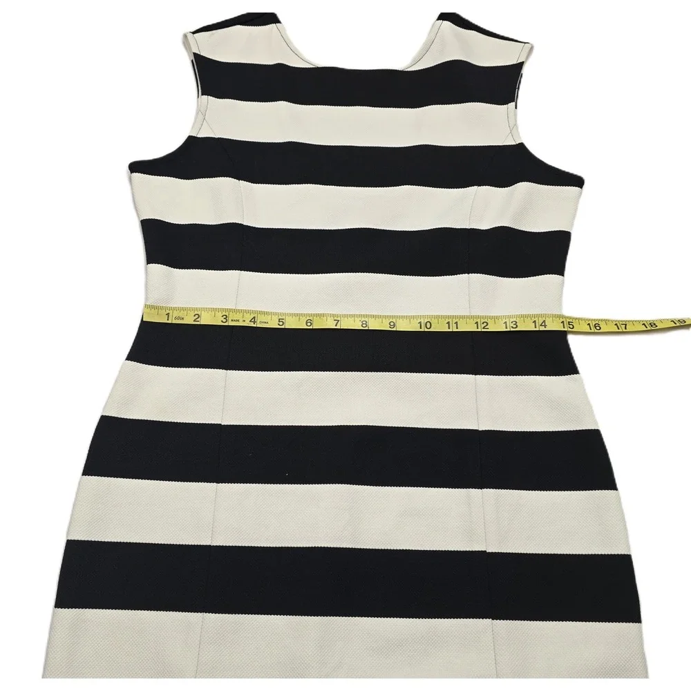 Michael Kors Sleeveless Striped Scoop Back Shift Dress Size PM - Picture 6 of 16